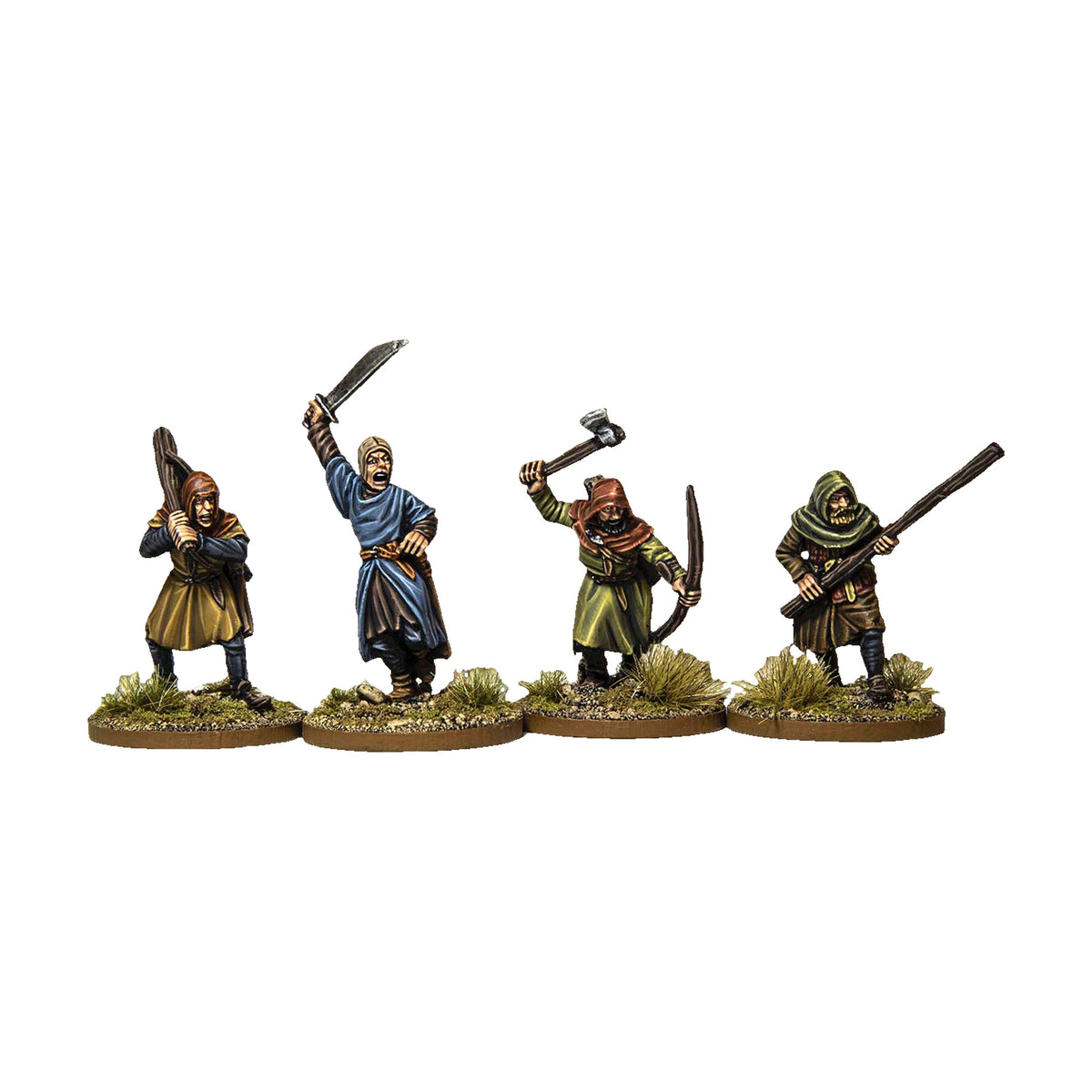 Outlaws 3 with hand weapons
